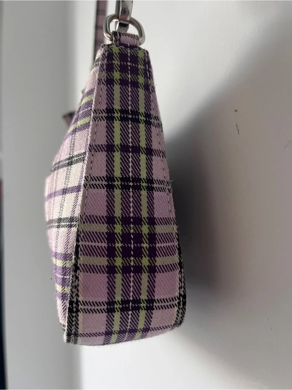 Brandy Melville Y2K Shoulder Bag | Lavender Plaid Baguette Purse | Indie - Picture 4 of 12